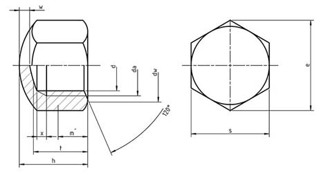 DIN 917 - Hexagon Cup Nuts - Low Pattern