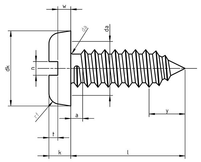 ISO 1481 : Slotted Pan Head Tapping Screws